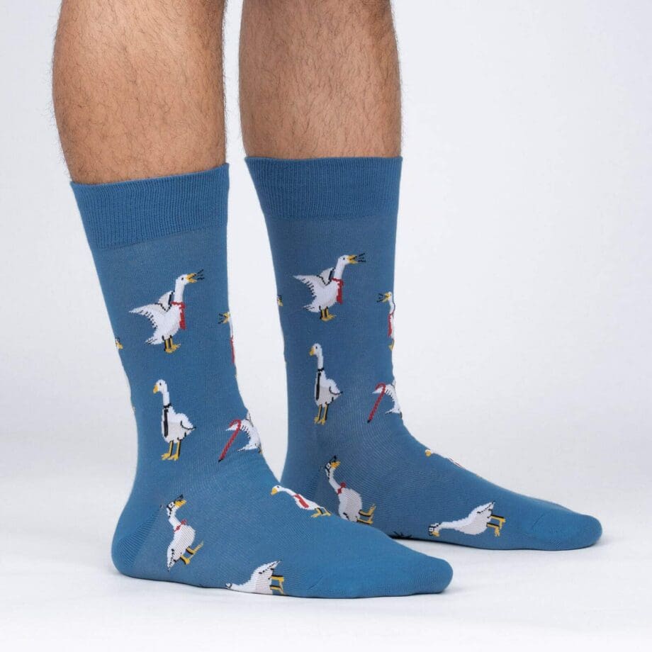 Spruced Up Goose Men's novelty crew socks