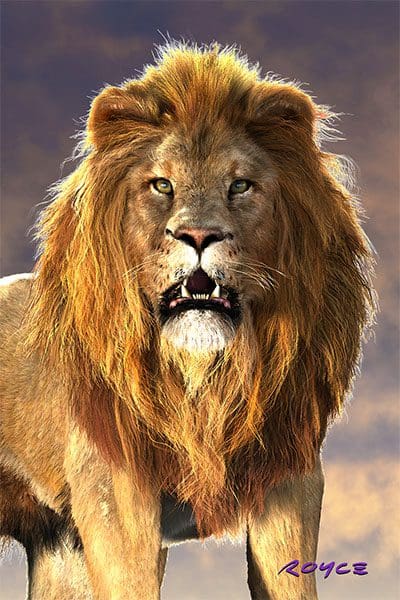 Lion 3D Postcard