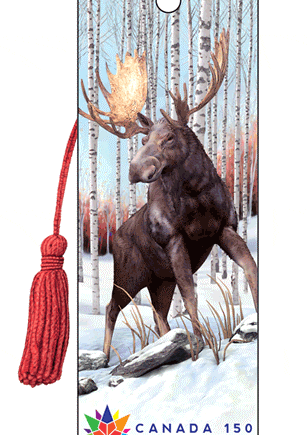 Canada 150 Flip wolf-moose bookmark