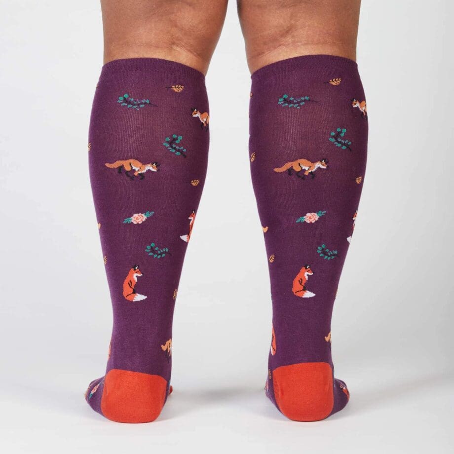 "Fox Trot" Women's Stretch-It Knee High Socks by Sock It To Me - Image 4