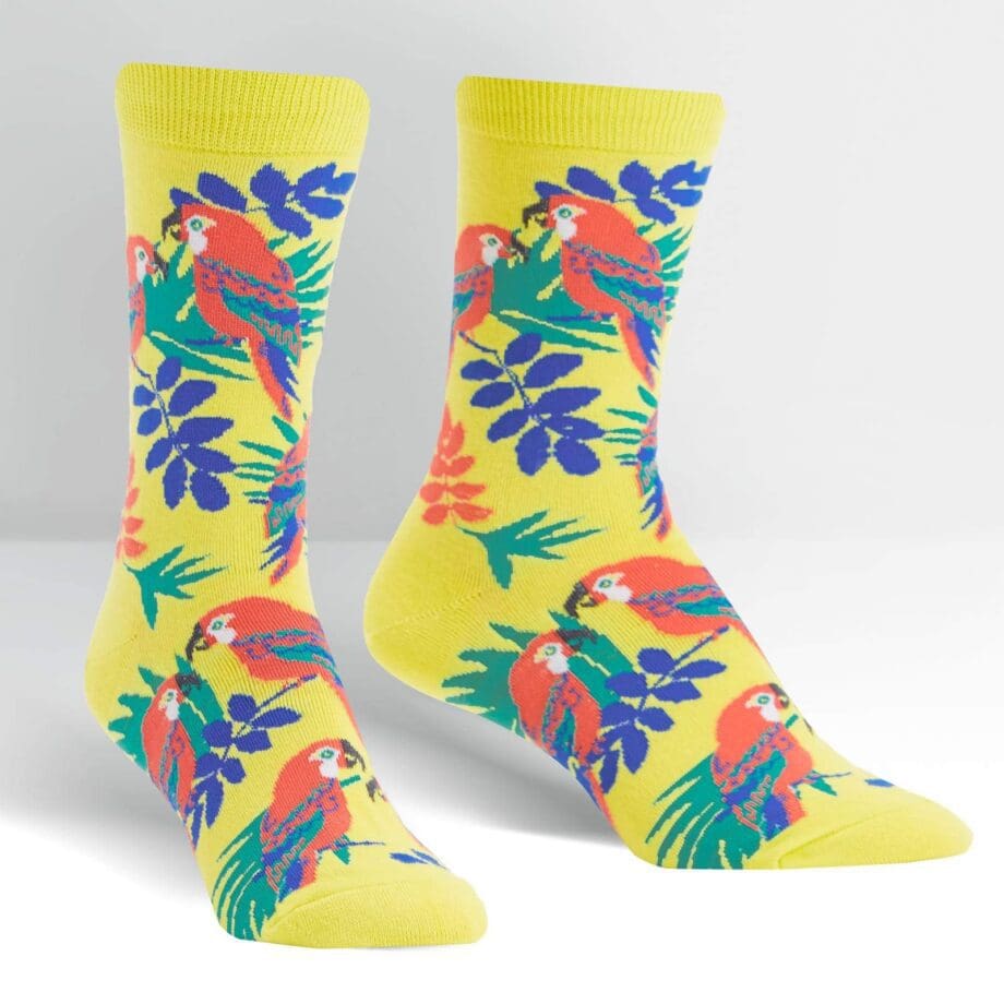 Parrot-dise women's novelty crew socks