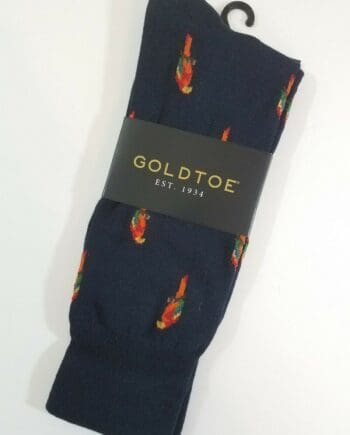 "Navy Blue Parrot" Men's Novelty Crew Socks by Gold Toe