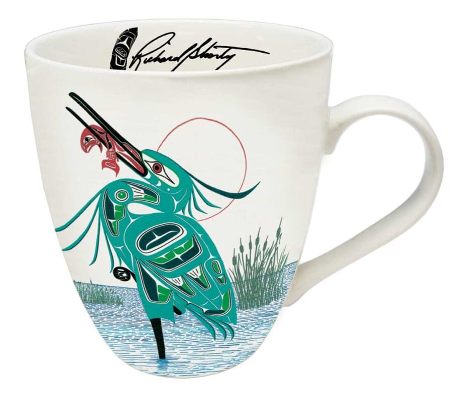 "Green Heron" 18 oz. Signature Mug by Artist Richard Shorty