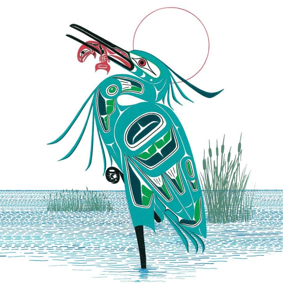 Green Heron Trivet by Richard Shorty Indigenous Art