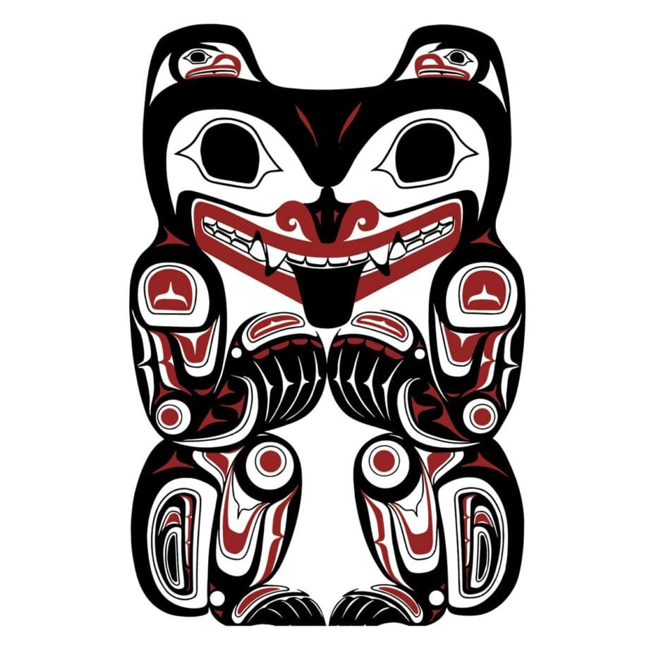 Haida Grizzly Bear Trivet by Clarence Mills Indigenous Art