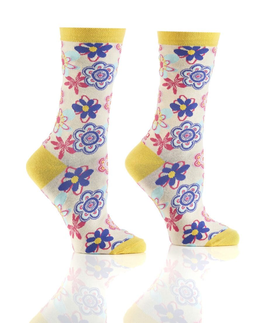Spring Floral Design Women's novelty Crew Socks by Yo Sox