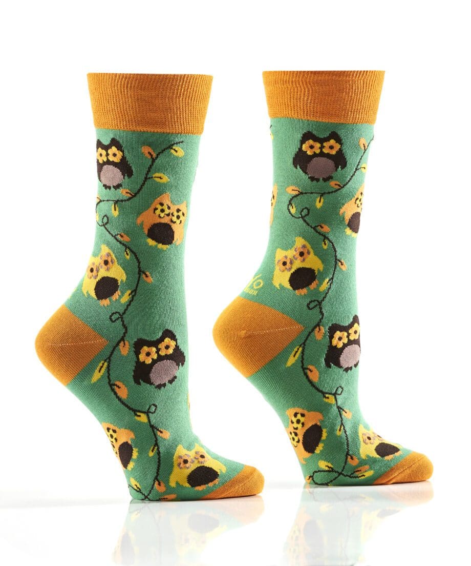 "Owl Power" Women's Novelty Crew Socks