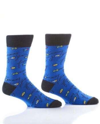 "Gone Fishing" Men's Novelty Crew Socks by Yo Sox