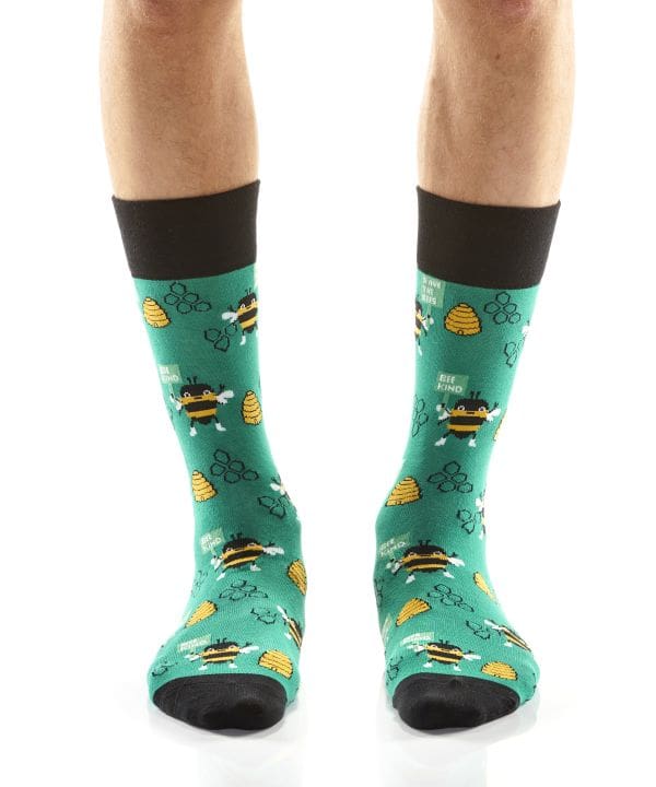 "Save The Bees" Men's Novelty Crew Socks by Yo Sox