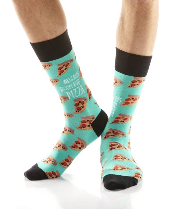"Pizza Lover" Men's Novelty Crew Socks by Yo Sox