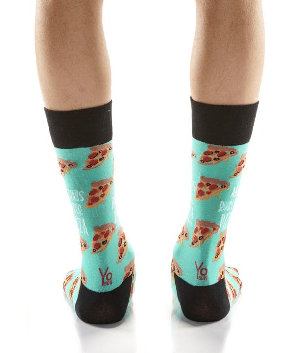 "Pizza Lover" Men's Novelty Crew Socks by Yo Sox
