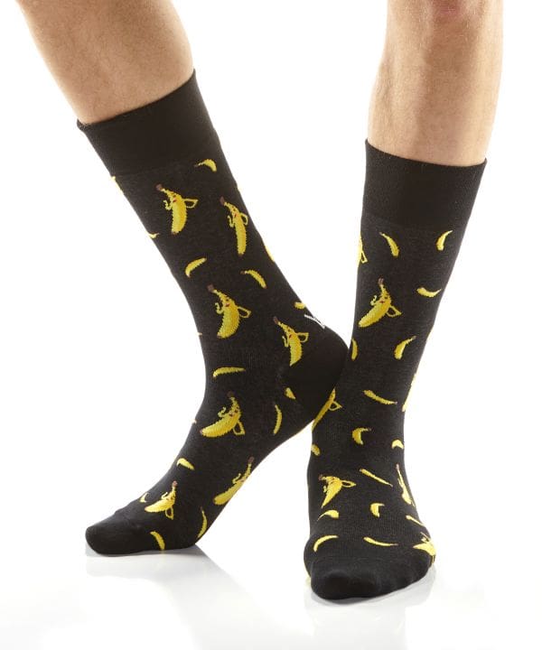"Banana Mania" Men's Novelty Crew Socks by Yo Sox