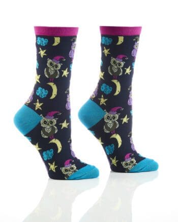 Night Owl Women's Novelty Crew Socks by Yo Sox