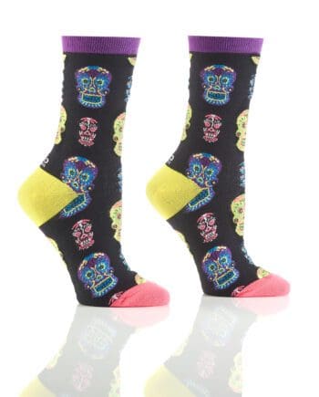 Candy Skull Women's Novelty Crew Socks by Yo Sox