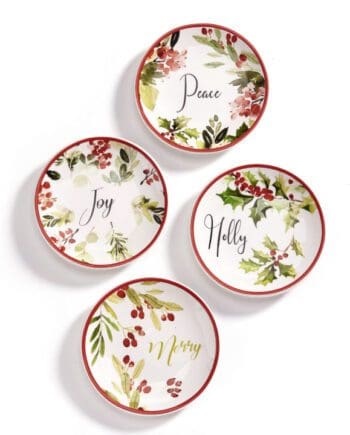 Festive Ceramic Christmas Tidbit Plates