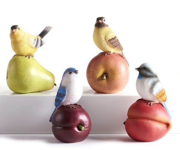 3.7" Birds Figurines on Fruit