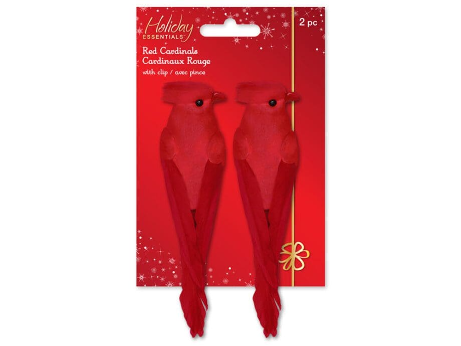 5" Red Cardinals with Gator Clip - Set of 2