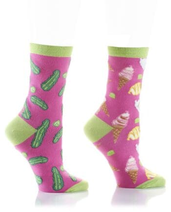 "Pickle & Ice Cream" Women's Novelty Crew Socks by Yo Sox