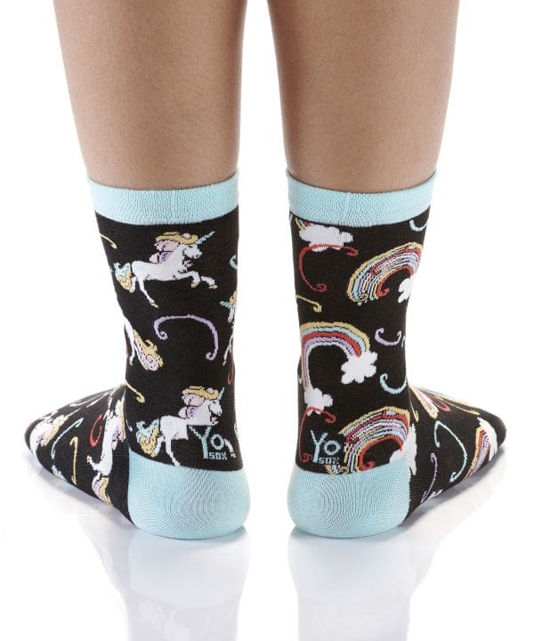 "Rainbow & Unicorn" Women's Novelty Crew Socks by Yo Sox