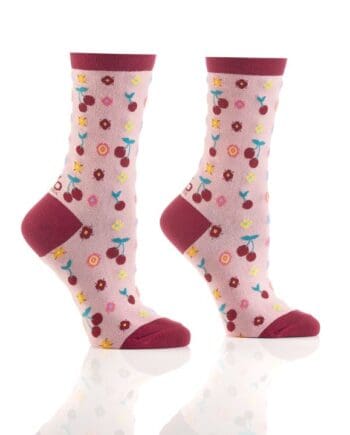 "Sweet Cherries" Women's Novelty Crew Socks by Yo Sox