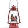 10.8" LED Red Water Lantern with Santa