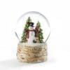 4" Snow Globe with Snowman on Birchlike Base