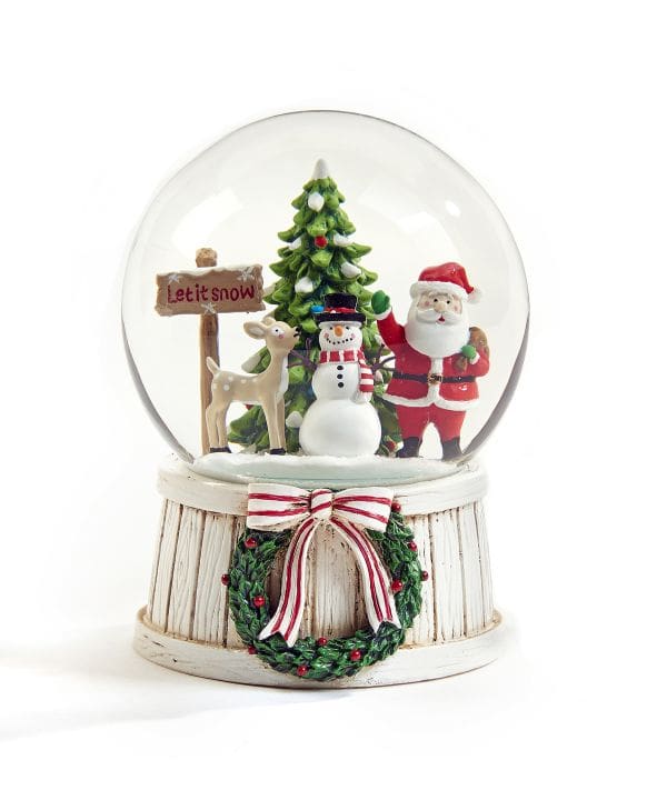 4" Snow Globe with Santa, Snowman & Reindeer