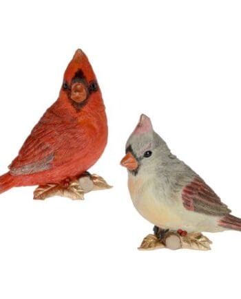 Cardinals on Gold Branch (Male & Female Cardinals - Set of 2)