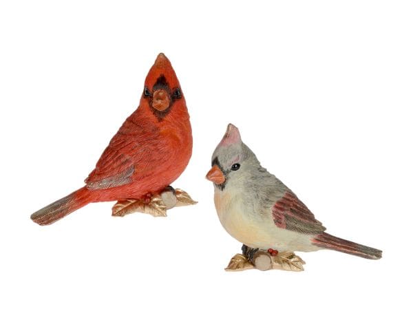 Cardinals on Gold Branch (Male & Female Cardinals - Set of 2)