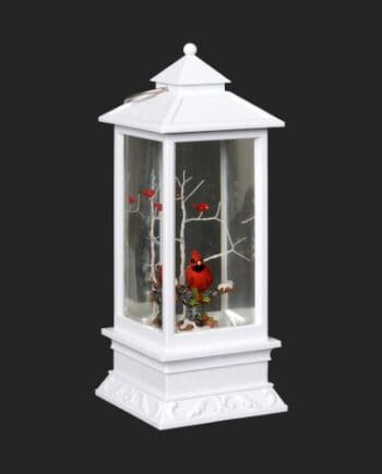 11" LED Swirling Water Lantern With 3 Cardinals