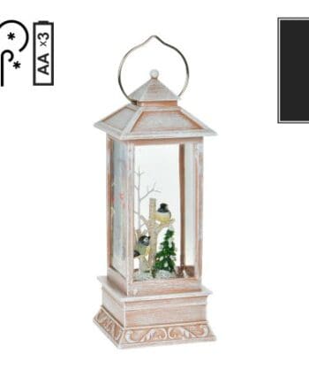 11" LED Water Lantern with Tree & Birds