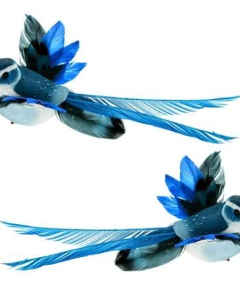 6" Blue Feathered Flying Clip on Bird Ornament