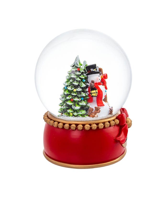120mm Musical Snowman with Trees Water Globe