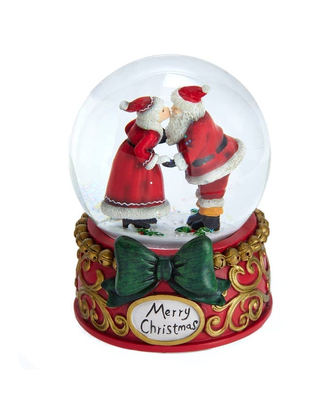 100MM Musical Mr. & Mrs. Claus Wind Up Snow Globe Front View