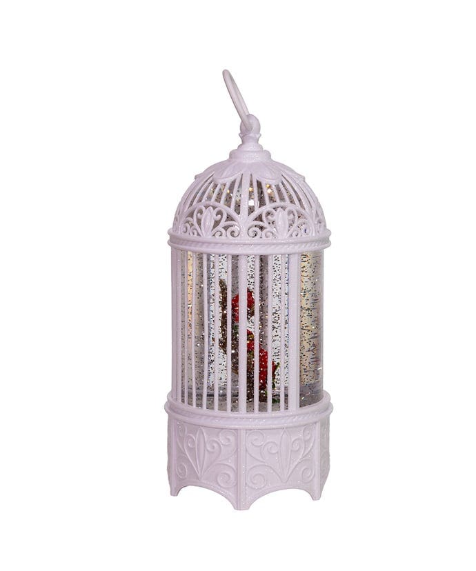 10.25" LED Bird Cage Water Lantern with Swirling Motion