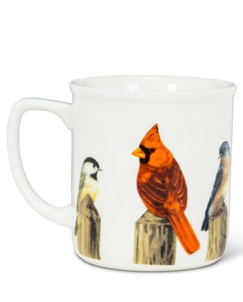 4" Birds on Fence Post Mug