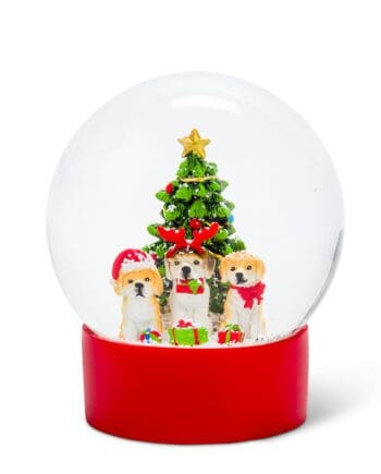 5" Dog Trio with Tree Snow Globe