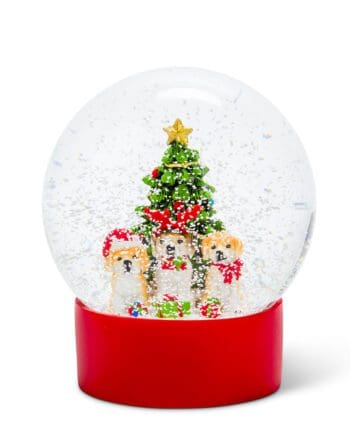 5" Dog Trio with Tree Snow Globe