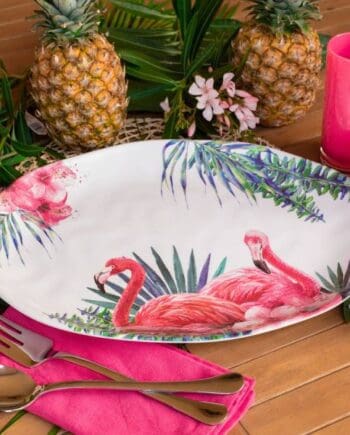 17.5" x 13"Oval Flamingo Melamine Platter