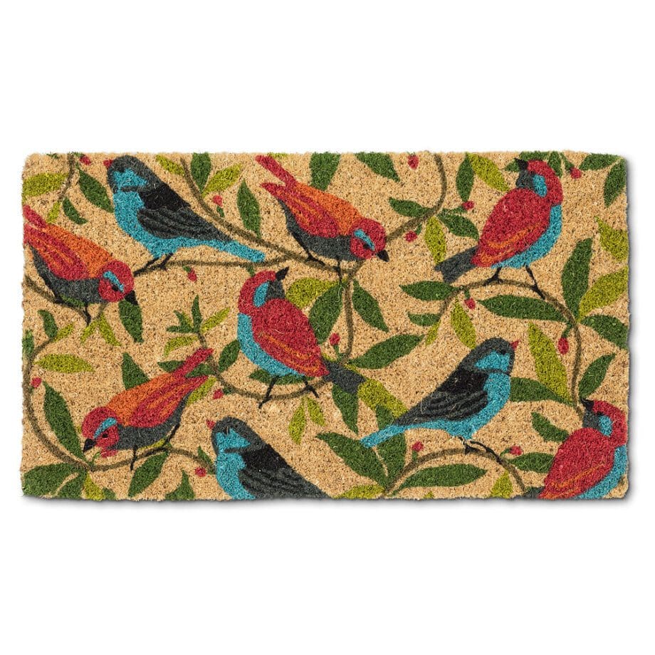18" x 30" Colourful Birds Doormat