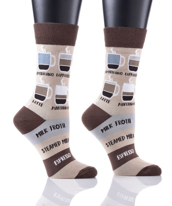 "Know Your Coffees" Women's Novelty Crew Socks by Yo Sox