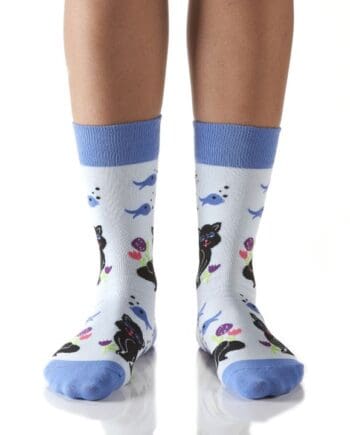 "Cat & Fish" Women's Novelty Crew Socks by Yo Sox