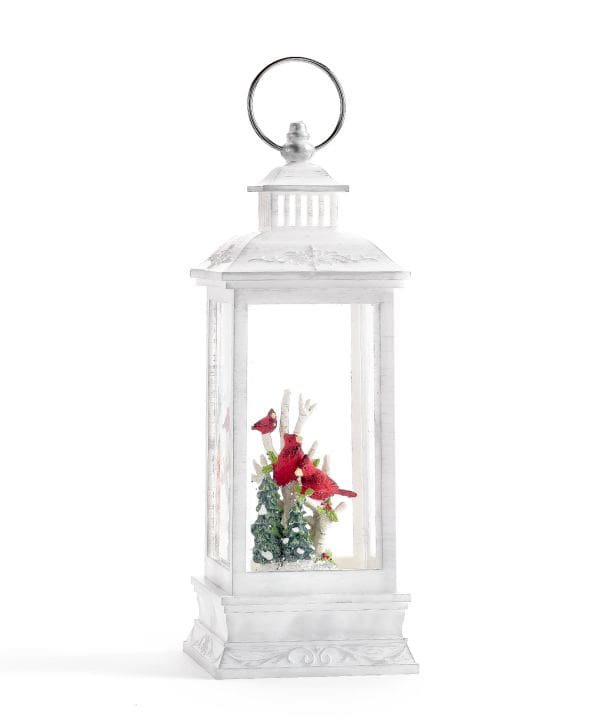 10.83" LED Water Lantern with Cardinals
