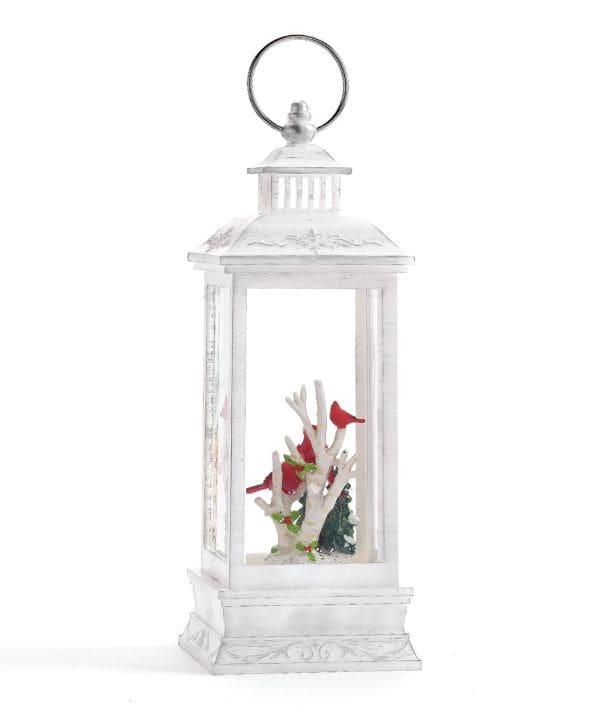 10.83" LED Water Lantern with Cardinals