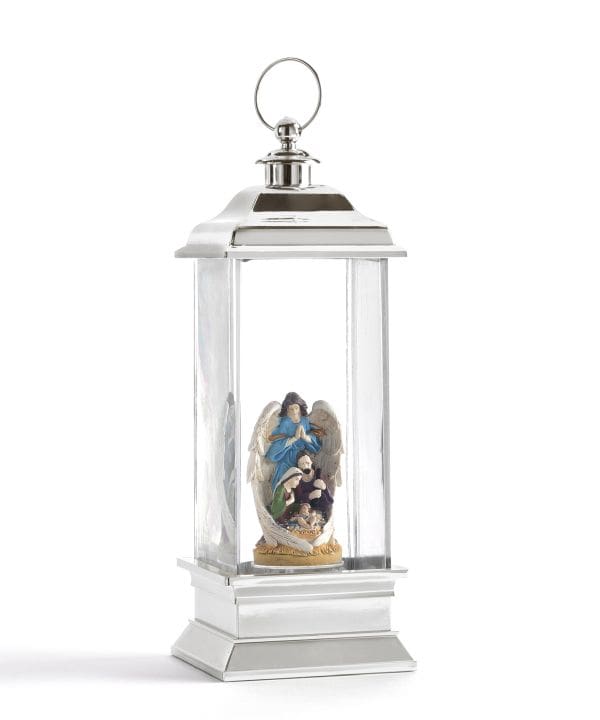 11" LED Water Lantern with Holy Family