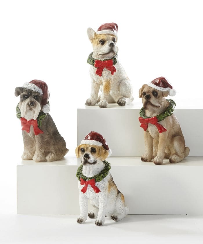 3.5" Christmas Dog Figurines