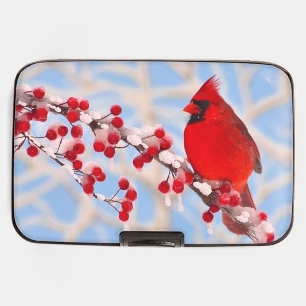 "Cardinal In Snow" RFID Armored Wallet by Monarque
