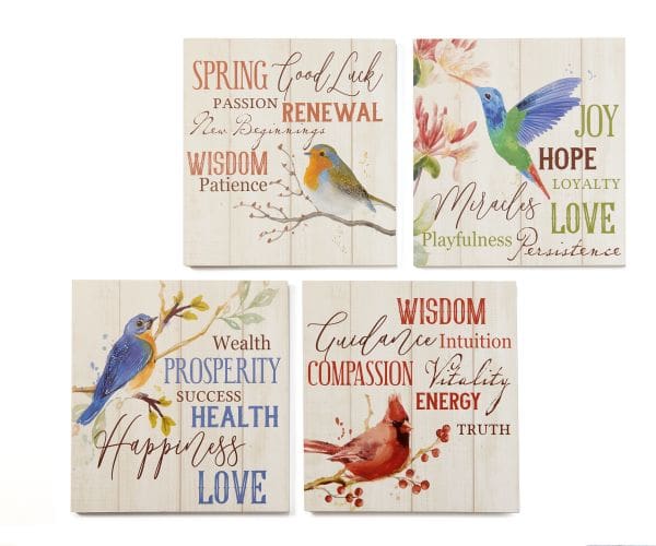 9.5" Square Bird Wall Plaques
