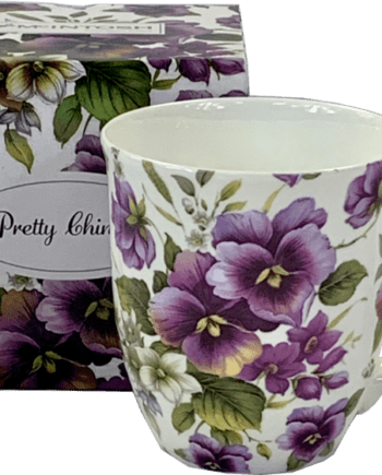 Pretty Chintzy - Purple Pansies Java Mug