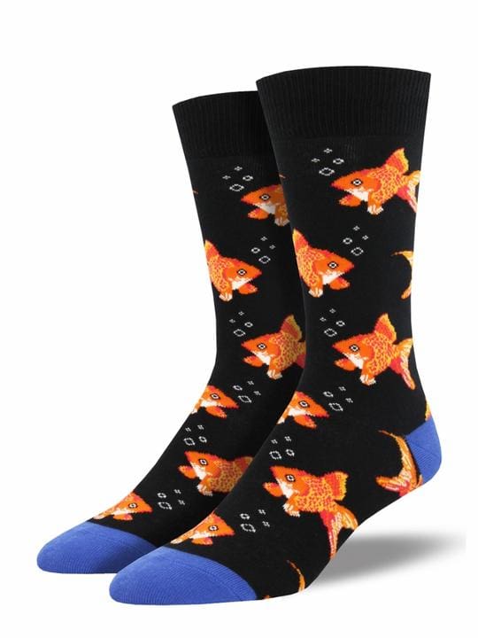 "Sofishticated" Goldfish Men's Novelty Crew Socks by Socksmith